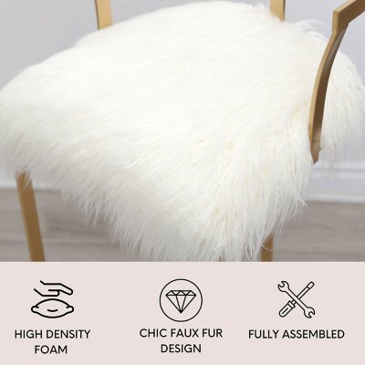 Fur chair online stool