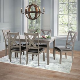 Edgewater 7-Piece Wood Dining Set, Assorted Colors