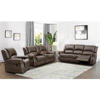 Harvest Reclining 3 Piece Leather Set, Assorted Colors