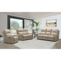 Everett Top-Grain Leather 3-Piece Reclining Sofa Set, Assorted Colors