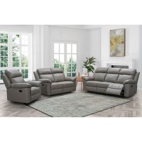 Manhattan Top-Grain Leather Reclining Set, Assorted Colors
