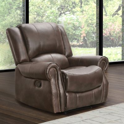 Matthew Faux Leather Manual Recliner Dark Brown