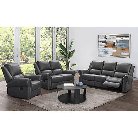 Winston Reclining Sofa, Loveseat and Chair Set, Various Colors