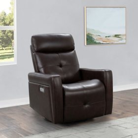 Luca Leather Power Swivel Glider Recliner, Assorted Colors