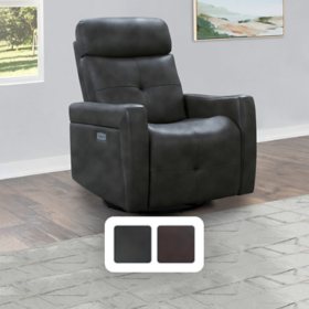 Luca Leather Power Swivel Glider Recliner, Assorted Colors
