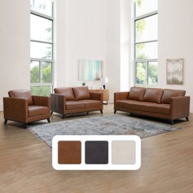 Madison Modern Leather 3 Piece Set, Assorted Colors 