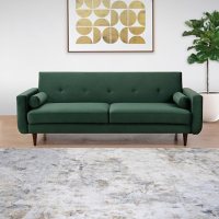 Laura Velvet Fabric Sofa with Pillows, Assorted Colors