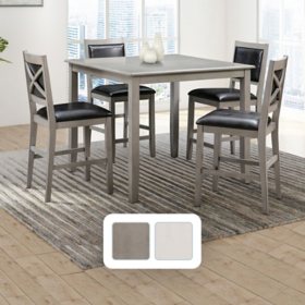 Rory 5-Piece Counter Height Wood Dining Set, Assorted Colors