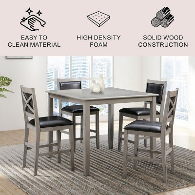 Counter height wood dining table set hot sale