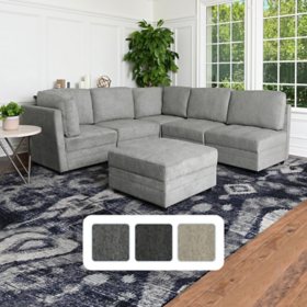 Rory Fabric 6-Piece Modular Sectional, Assorted Colors