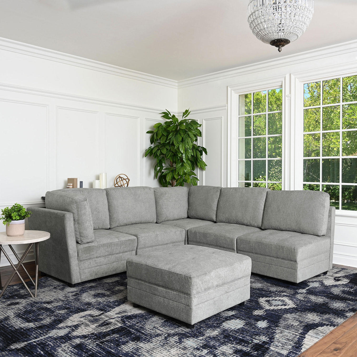 Abbyson Living Rory Fabric 6-Piece Modular Sectional Sofa