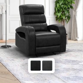 Huxley Top Grain Leather Power Recliner, Assorted Colors