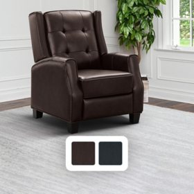  Dylan Leather Pushback Recliner with Tufting, Assorted Color