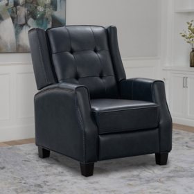  Dylan Leather Pushback Recliner with Tufting, Assorted Color