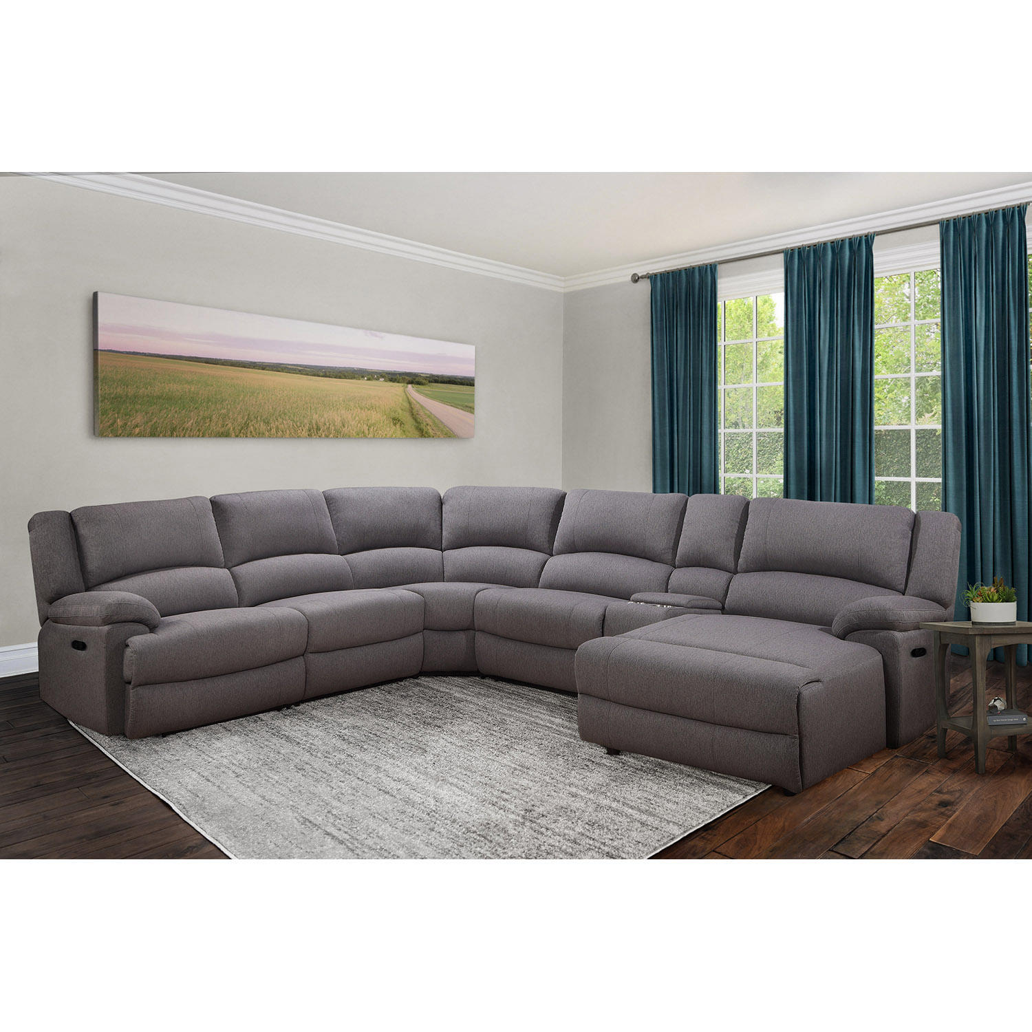 Abbyson Living Kensington 6-Piece Fabric Reclining Sectional Sofa