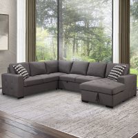 Dylan Stain-Resistant 6-Seater Sectional with Storage and Pullout Bed