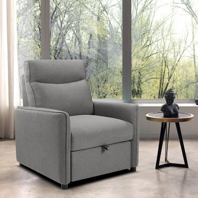 Abbyson Living Marley Stain-Resistant Fabric Sleeper Chair, Gray