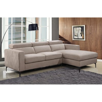 Abbyson Living Emerson Stain-Resistant Sectional Sofa with Adjustable Headrests