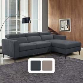 Emerson Stain-Resistant Sectional with Adjustable Headrests, Assorted Colors