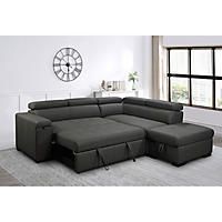 Shop Zion Stain-Resistant Sectional with Storage and Pullout Bed.
