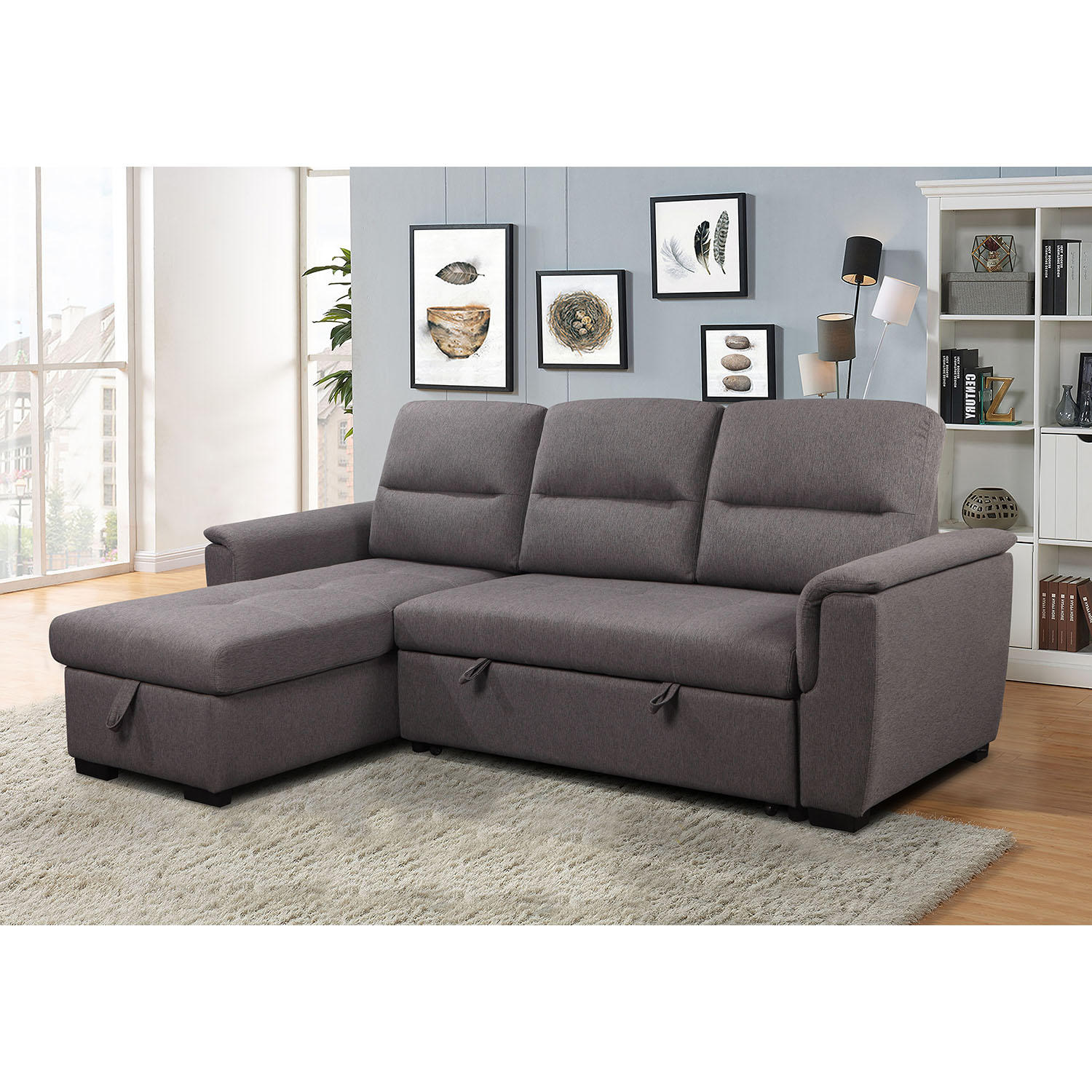 Dakota Reversible Storage Sectional Sofa with Pullout Bed
