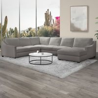 McKinley Fabric Sectional with Chaise, Assorted Colors