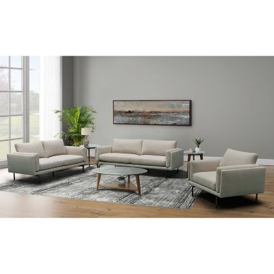 Avila Stain-Resistant Fabric 3-Piece Sofa Set