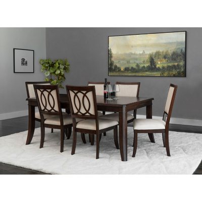 Colette 7-Piece Formal Dining Set with Motif