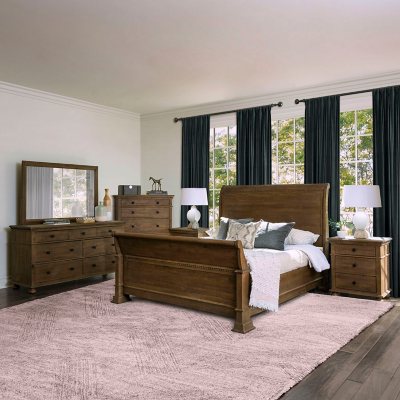 Abbyson Living Nicholas 5 Piece Queen Solid Wood Bedroom Set