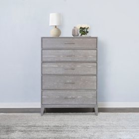 Bridget Solid Wood Case Bedroom Collection, Gray Chest