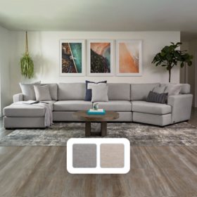 Elliot Stain-Resistant Cuddler Sectional, Assorted Colors
