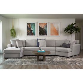 Elliot Stain-Resistant Cuddler Sectional, Assorted Colors