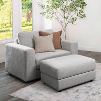 Elliot Stain-Resistant Oversized Armchair and Ottoman, Assorted Colors