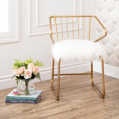 White fur online chair