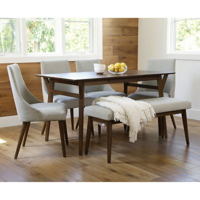 Ashfield Mid-Century 6 Piece Wooden Dining Set