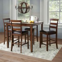 Sycamore Counter Height Wood 5 Piece Dining Set, Brown