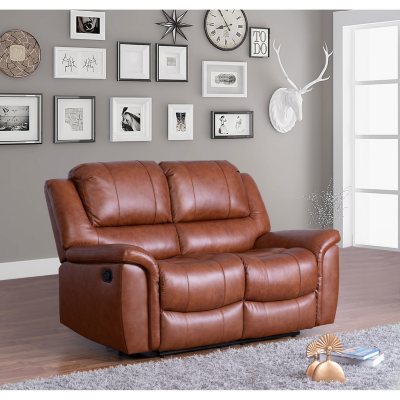 Syracuse Top-Grain Leather Reclining Loveseat - Sam's Club