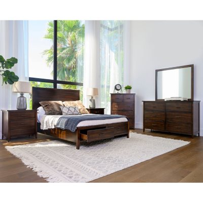Melville Distressed Wood 6 Piece Bedroom Set