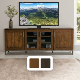 Alix 72" Multi-Use Media and TV Console, Light Brown