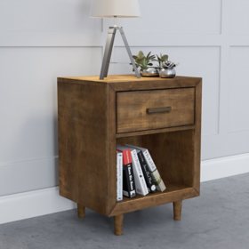 Ashfield Mid-Century Nightstand, Light Brown