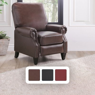 Leather deals pushback recliner