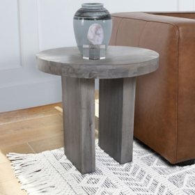  Fairview Round Multi-Room Modern End Table, Light Gray
