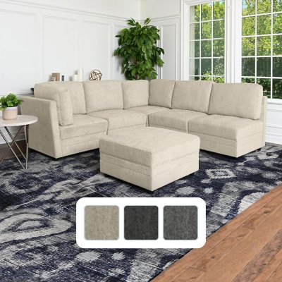 Abbyson Living Rory Fabric 6-Piece Modular Sectional Sofa
