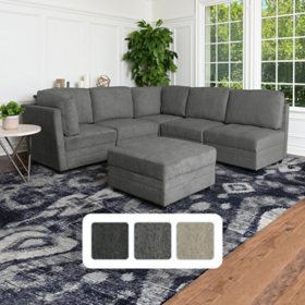 Rory Fabric 6-Piece Modular Sectional, Assorted Colors