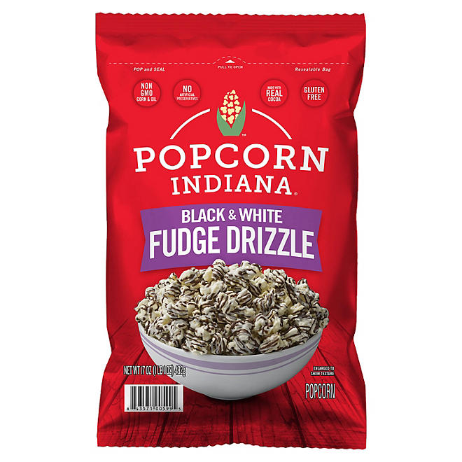 Popcorn, Indiana Drizzled Black and White Kettle Corn (17 oz.)
