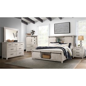 Society Den Jack Platform Storage Bed in White, Assorted Sizes