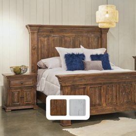 Ruma 1-Drawer Solid Pine Wood Nightstand (Assorted Colors)