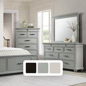 Brooks 9-Drawer Poplar Wood Dresser, Assorted Colors