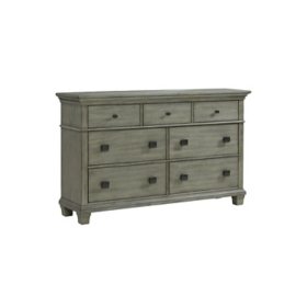 Clovis 7-Drawer Acacia And Manufactured Wood Dresser, Grey