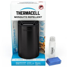 Thermacell Patio Shield Mosquito Repeller, Bonus Pack with 48 Hours of Mosquito Protection, Choose Color